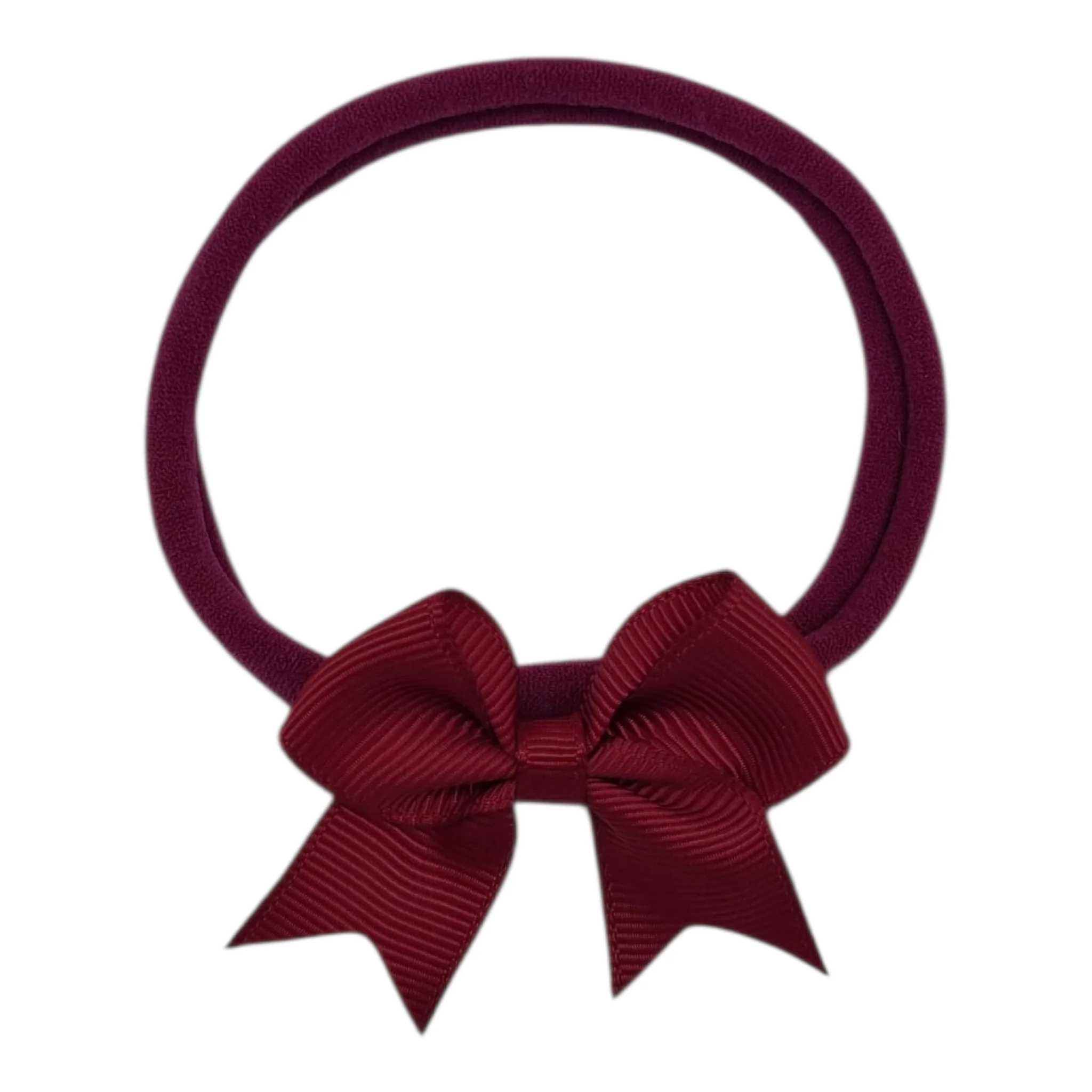 2 inch Burgundy/Maroon Red Kiss Dainty Bow On Headband