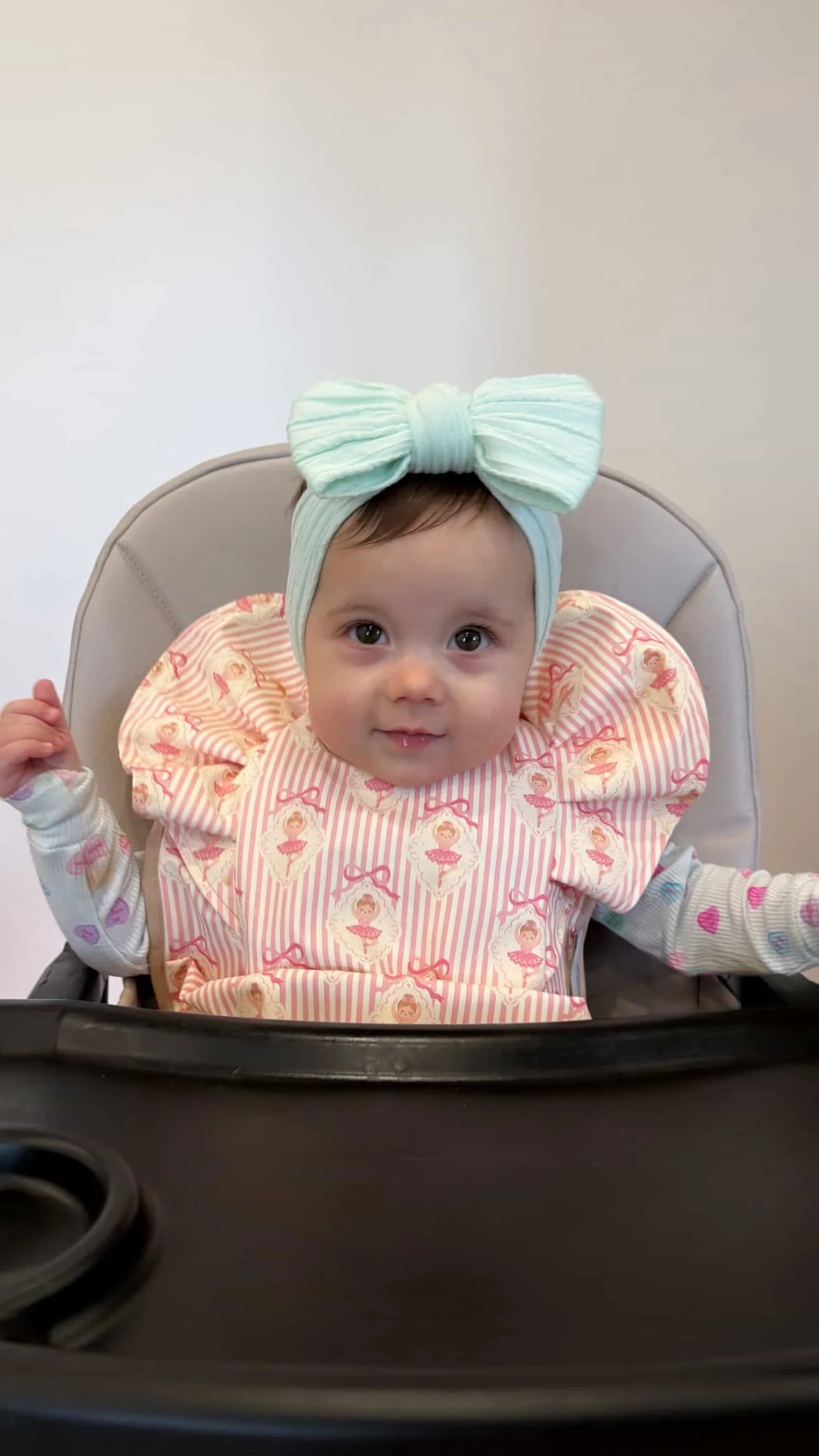 Ballerina Pattern Frill Detailed Waterproof Bib