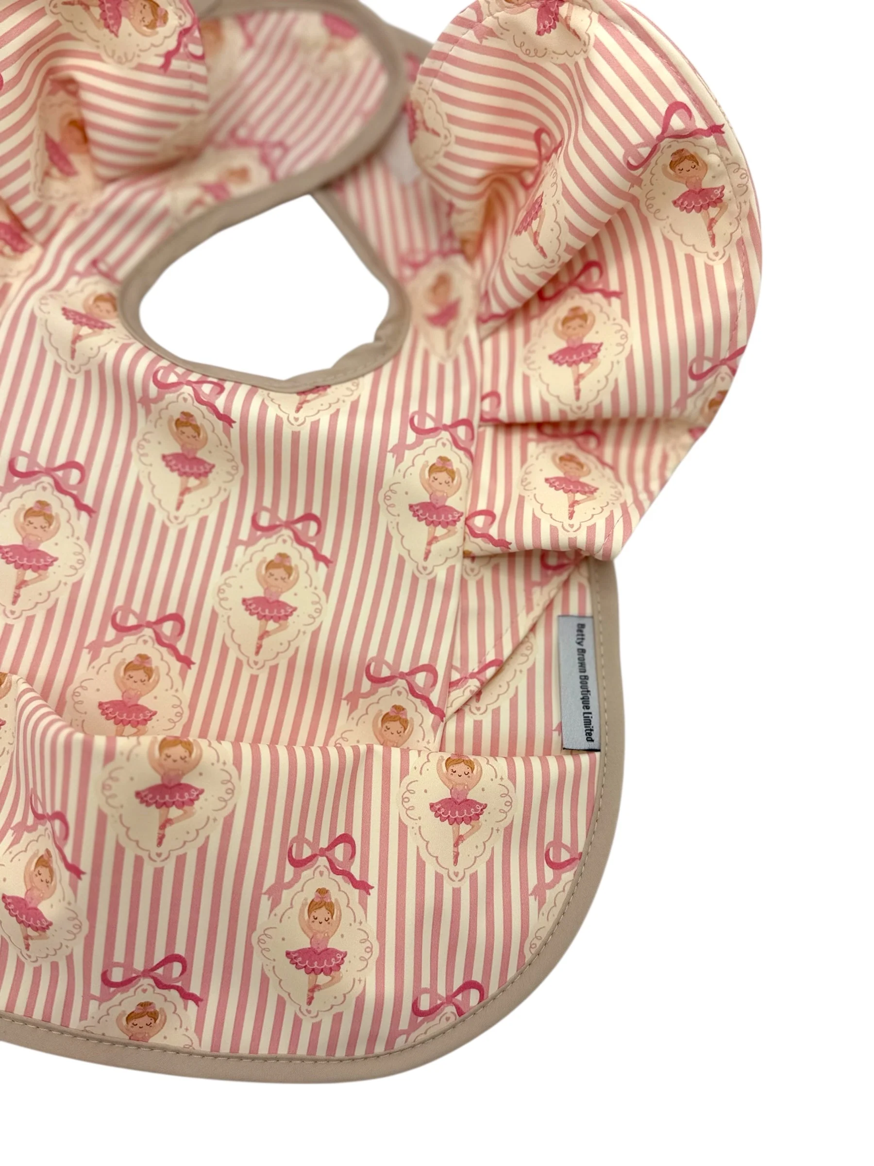 Ballerina Pattern Frill Detailed Waterproof Bib - Image 2