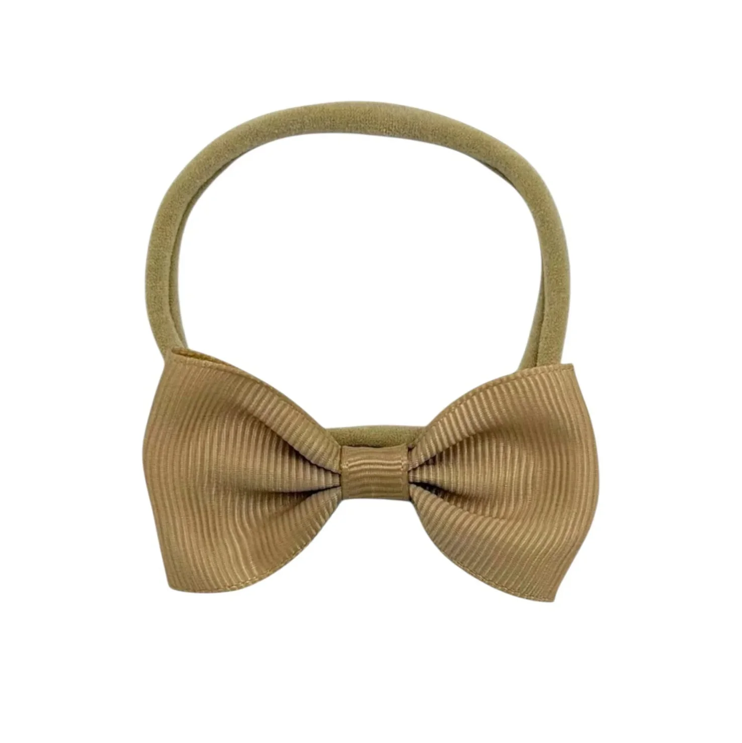 Beige 2.5 inch Dainty Bow On Headband