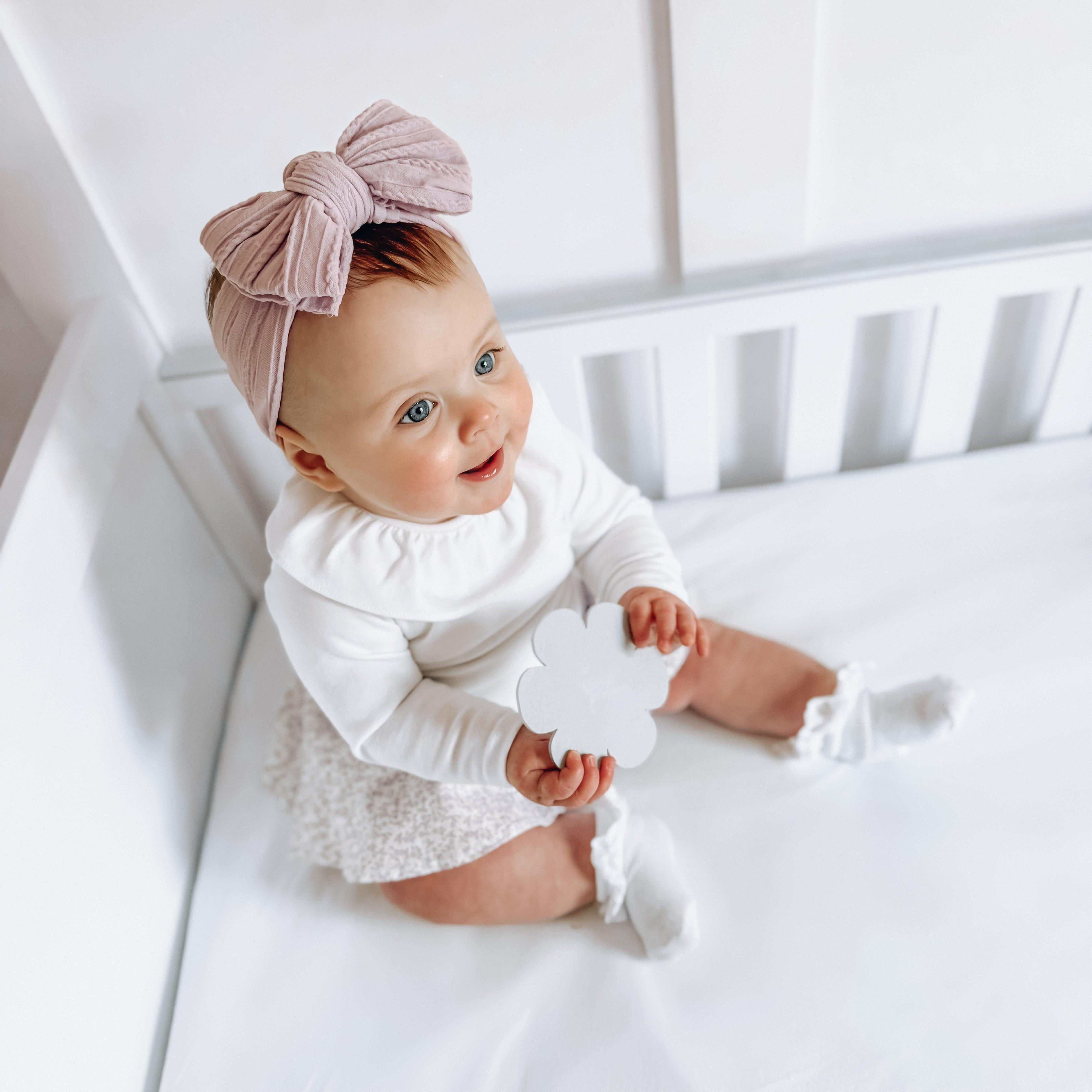 Blush pink larger bow cable knit Headband - Image 3
