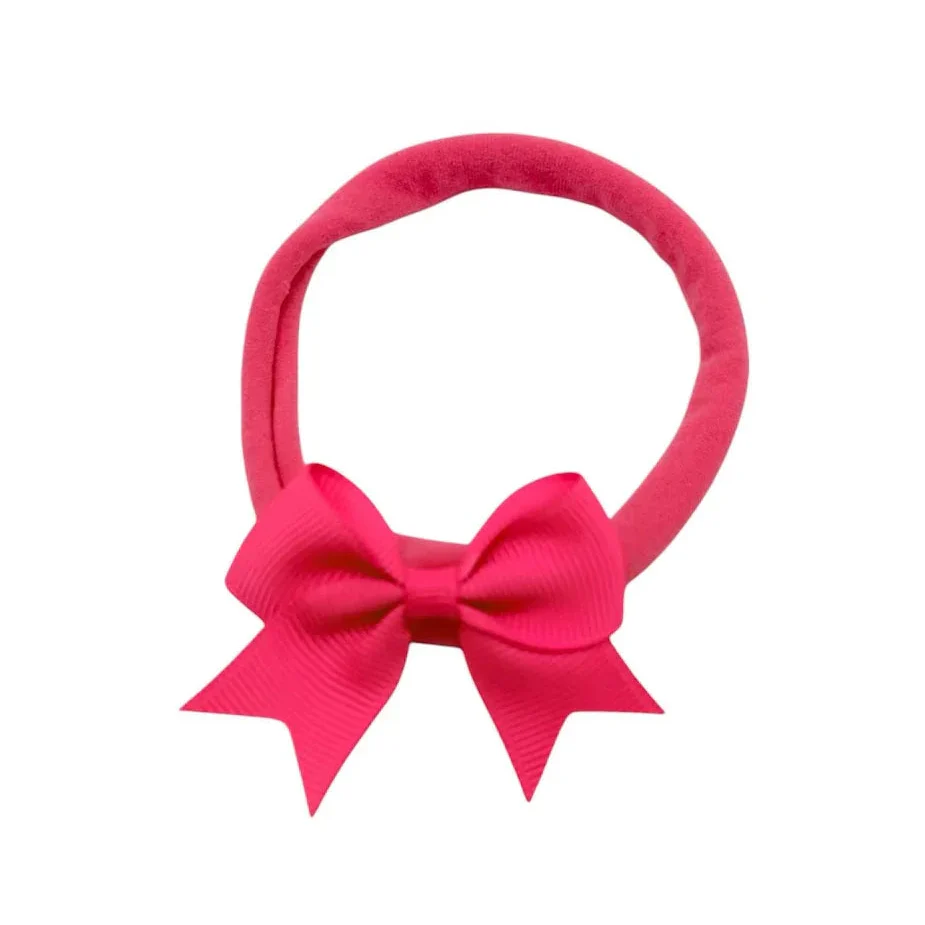 Bright Pink 2 inch Kiss Dainty Bow On Headband