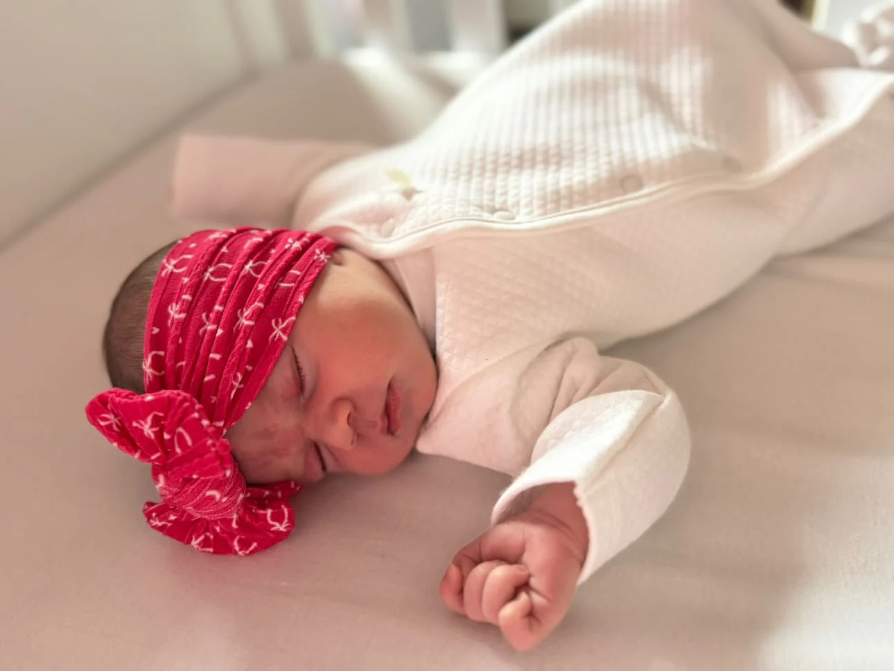 Cranberry Red Bow Pattern Smaller Bow Cable Knit Headband - Christmas Collection 2025 - Image 3