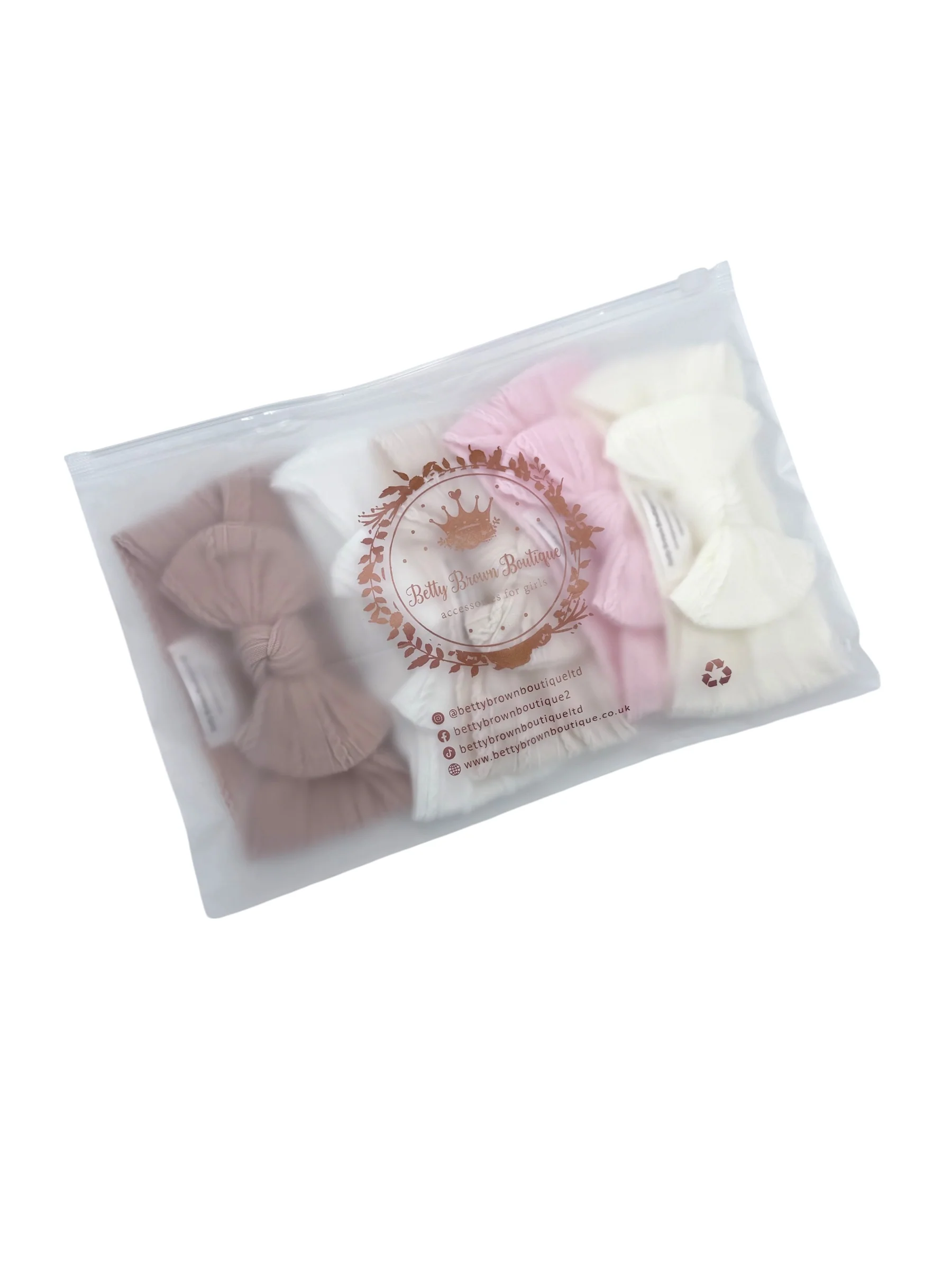 Newborn Favourites Bundle of Smaller Bow Cable Knit Headbands (Suitable from Newborn) - Image 3