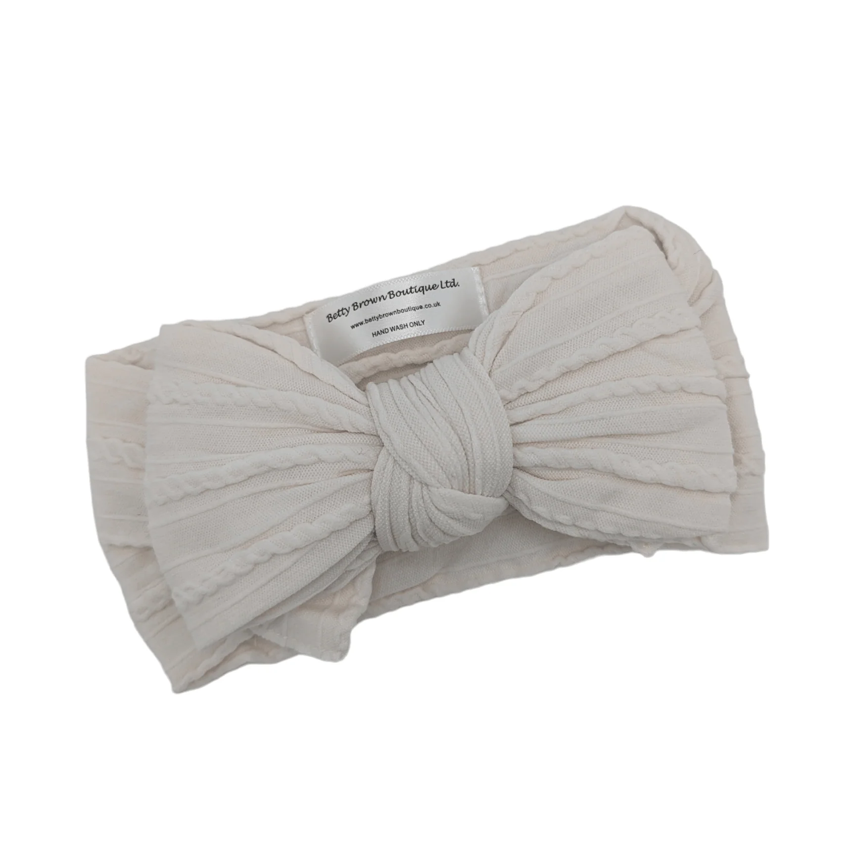 Ivory Larger Bow Cable Knit Headband - Image 2
