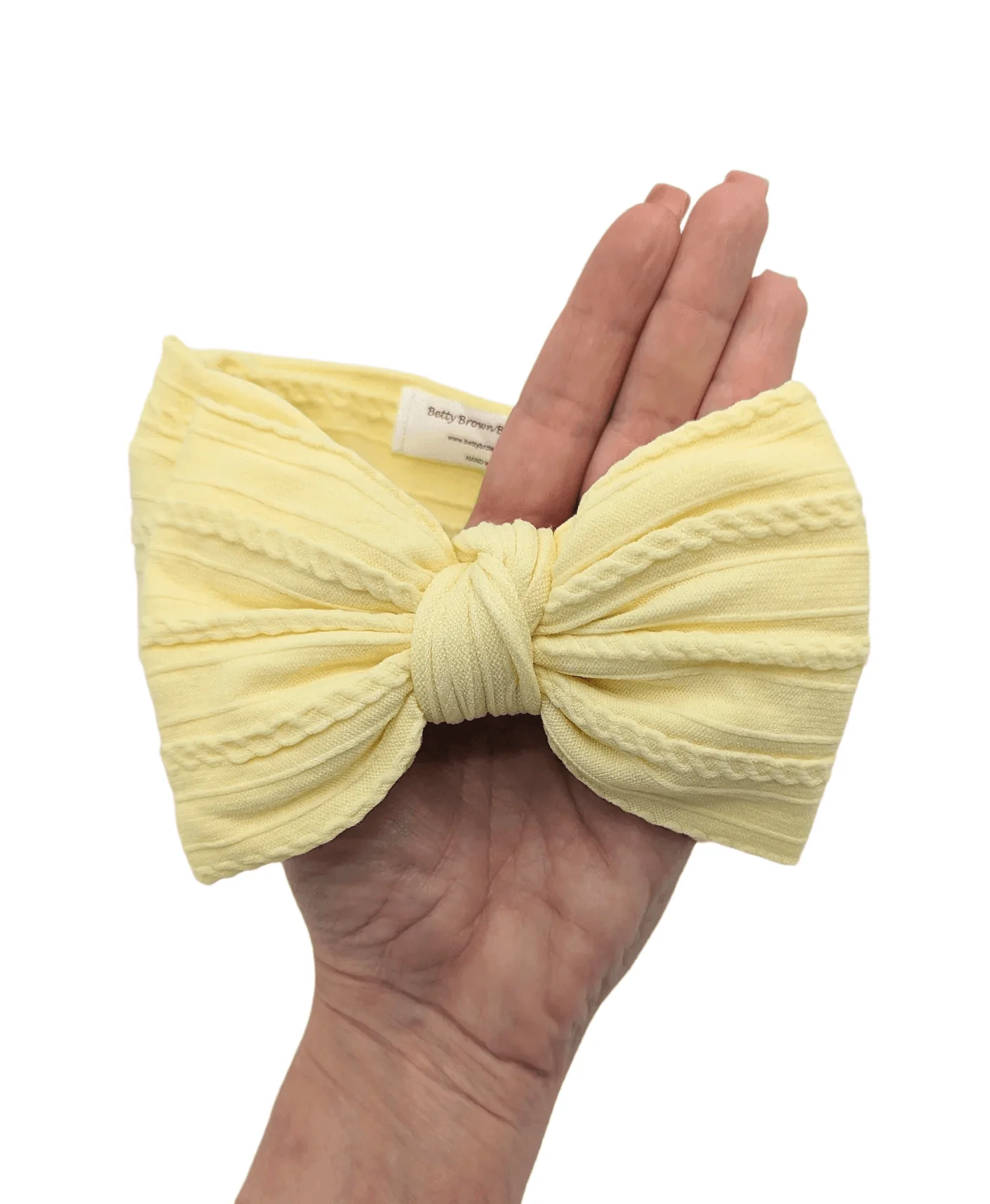 Lemon Larger Bow Cable Knit Headband - Image 3