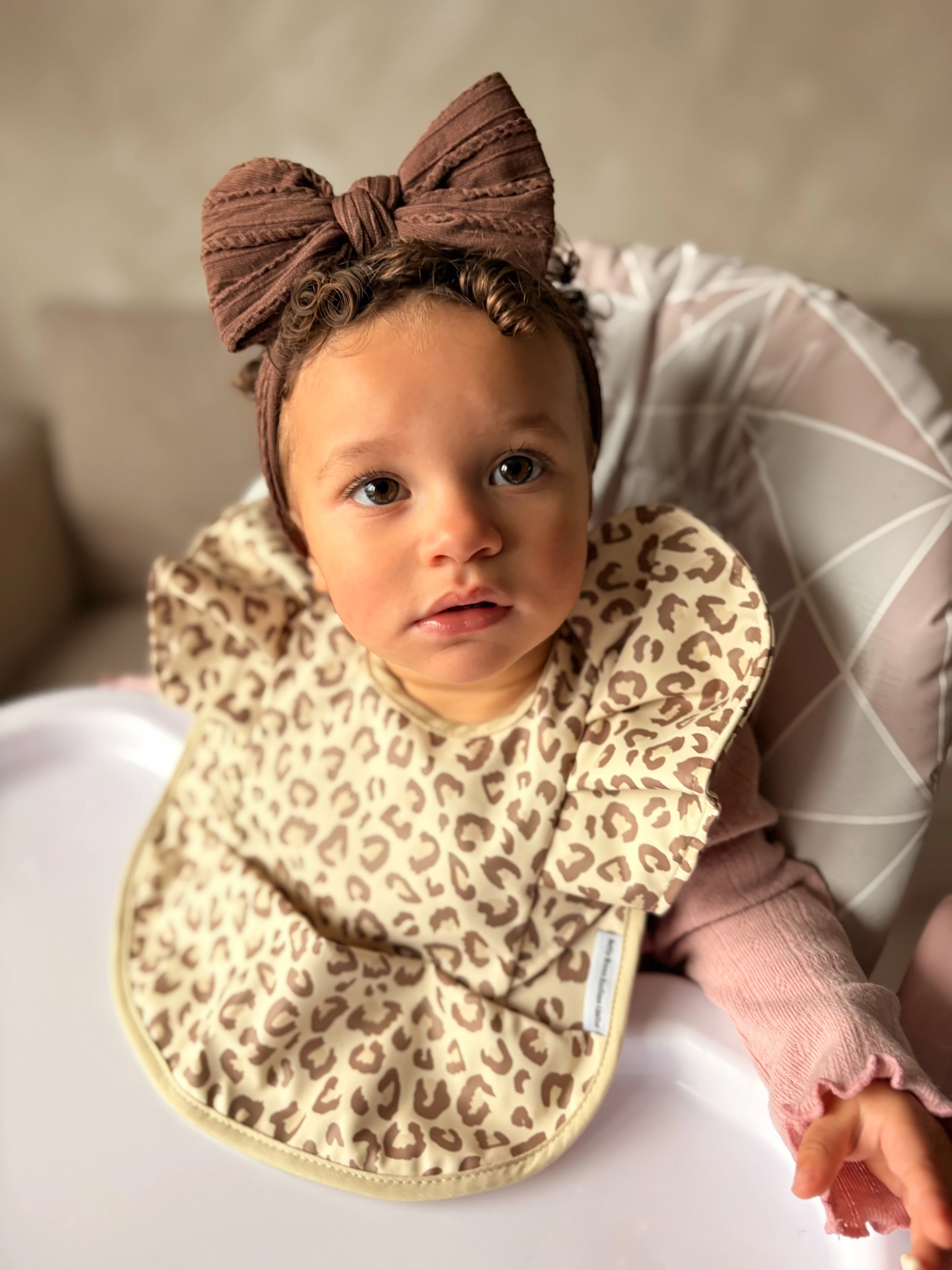 Leopard Pattern Frill Detailed Waterproof Bib - Image 4