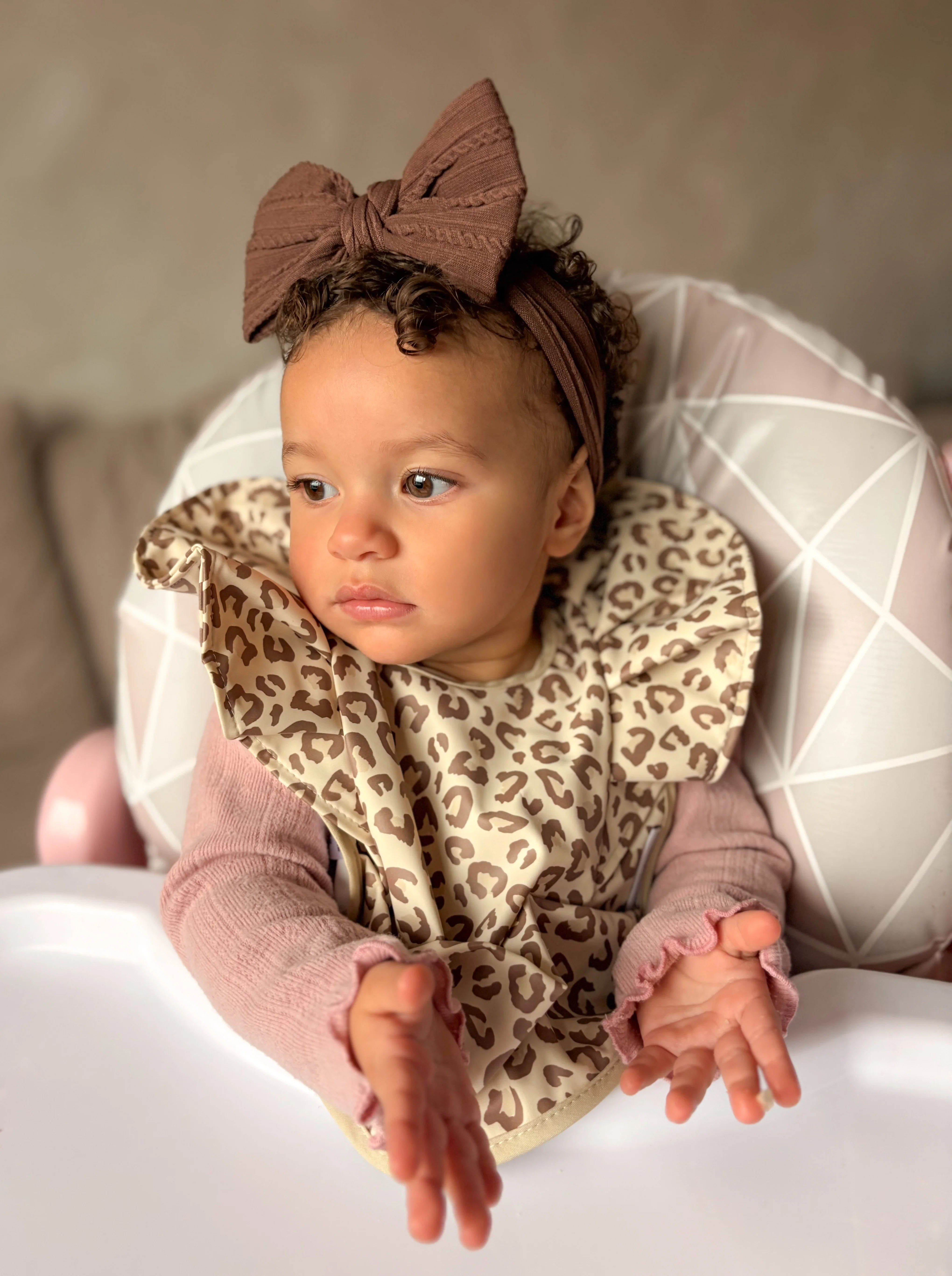 Leopard Pattern Frill Detailed Waterproof Bib - Image 5