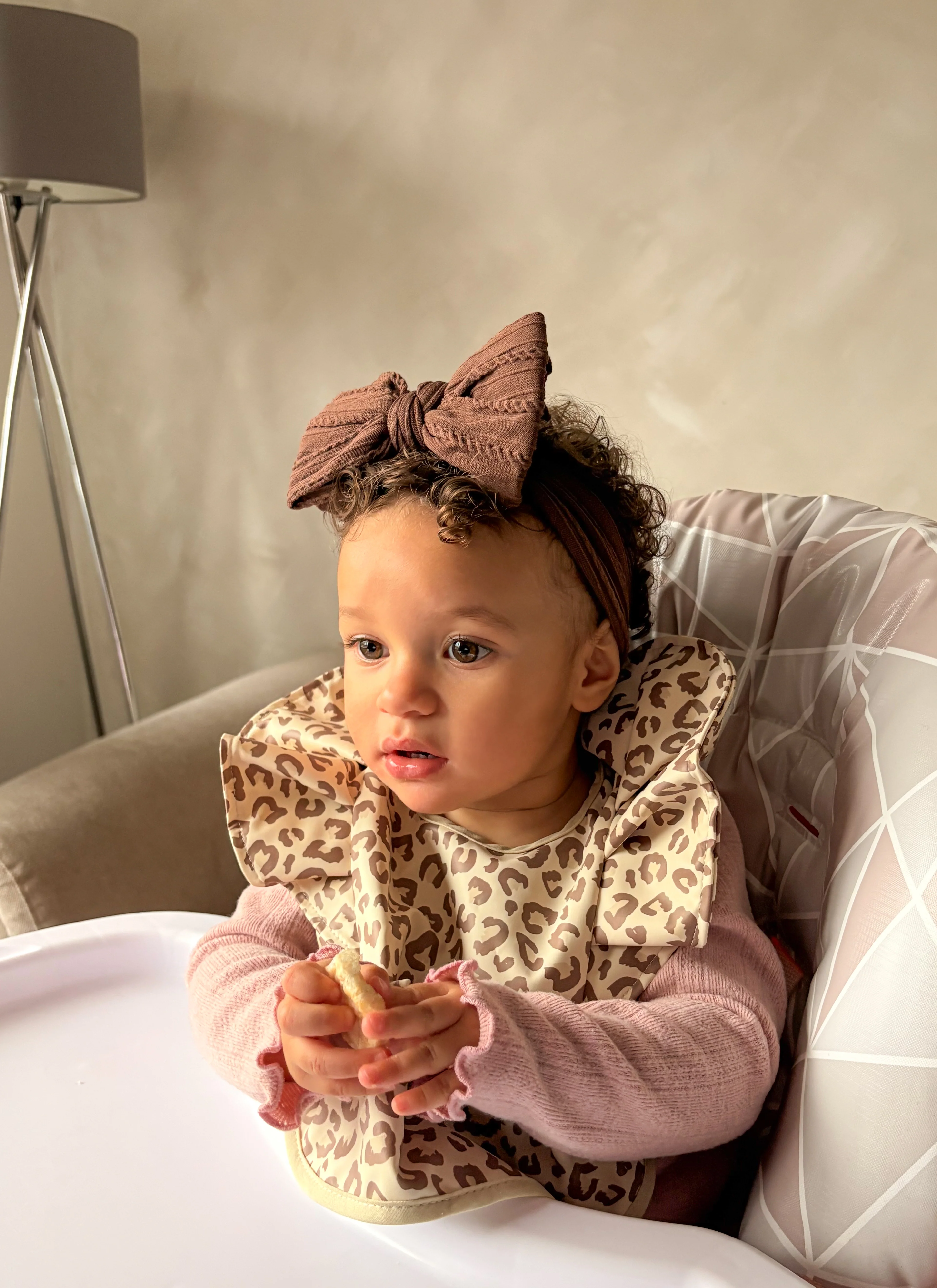 Leopard Pattern Frill Detailed Waterproof Bib - Image 6