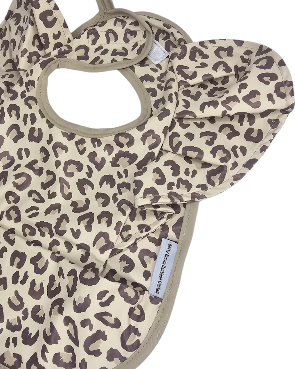 Leopard Pattern Frill Detailed Waterproof Bib - Image 9