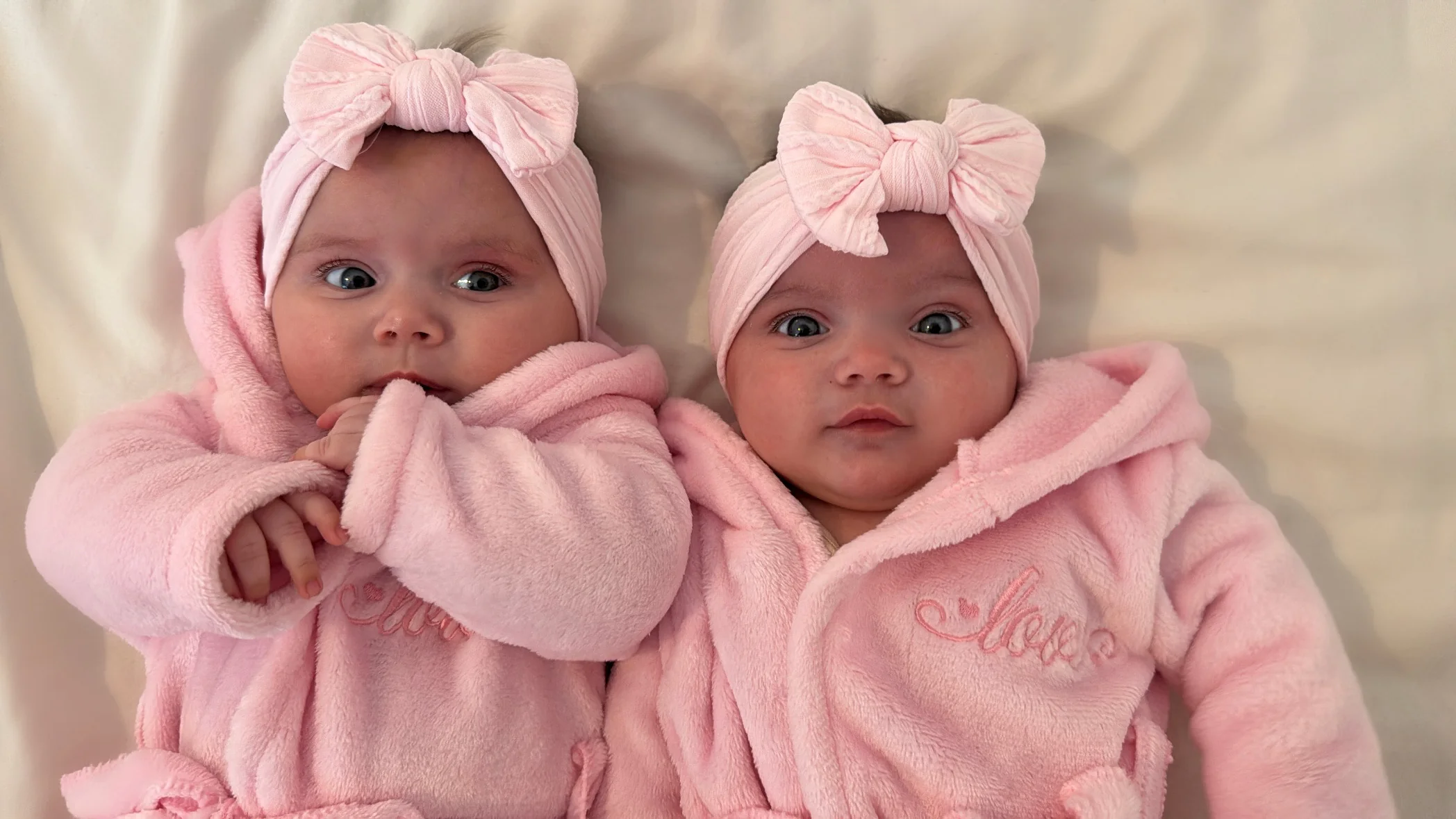Marshmallow Pink Smaller Bow Cable Knit Headband - Image 8