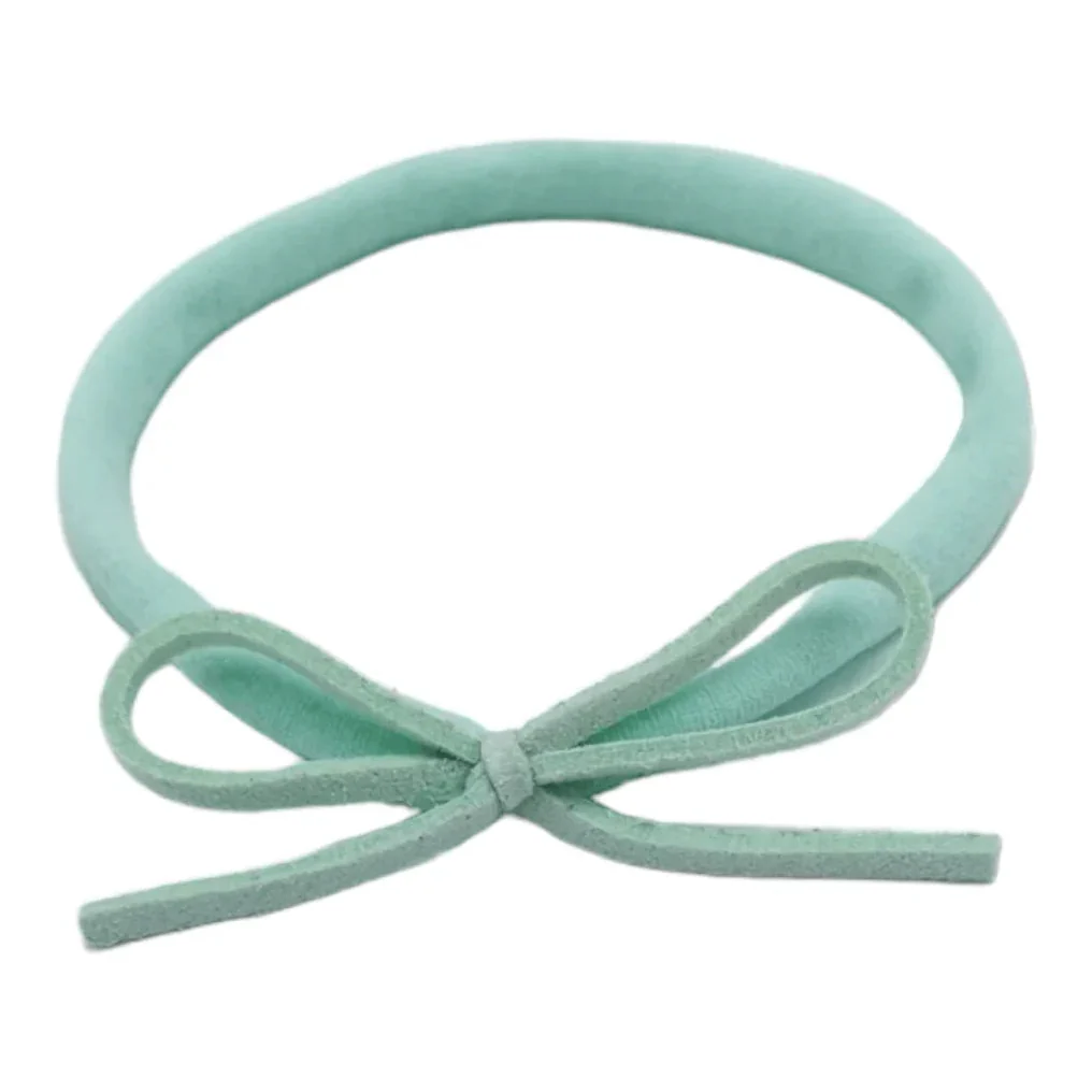 Mint Green Mini Cord Dainty Bow On Headband