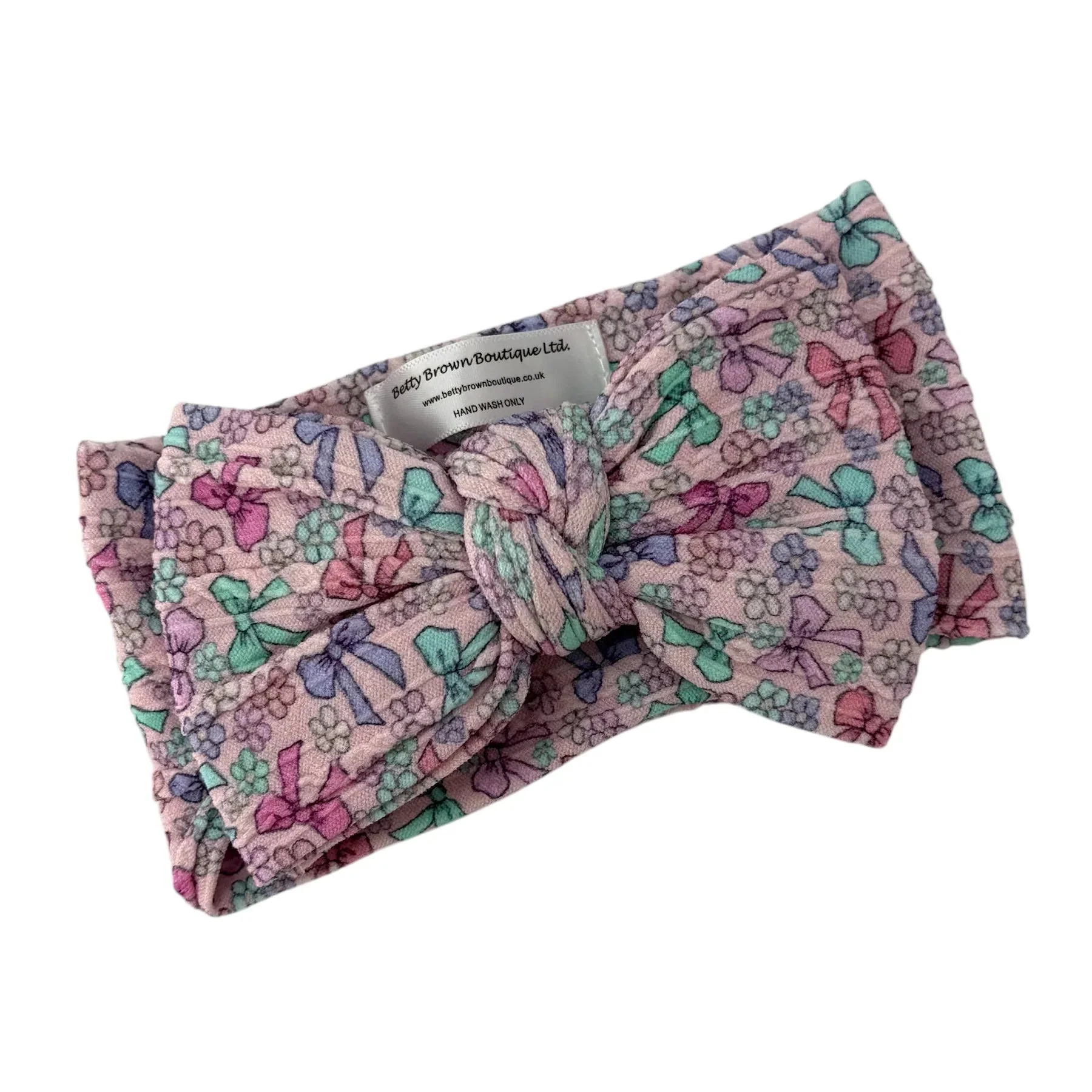Multicoloured Bow Pattern Larger Bow Cable Knit Headband