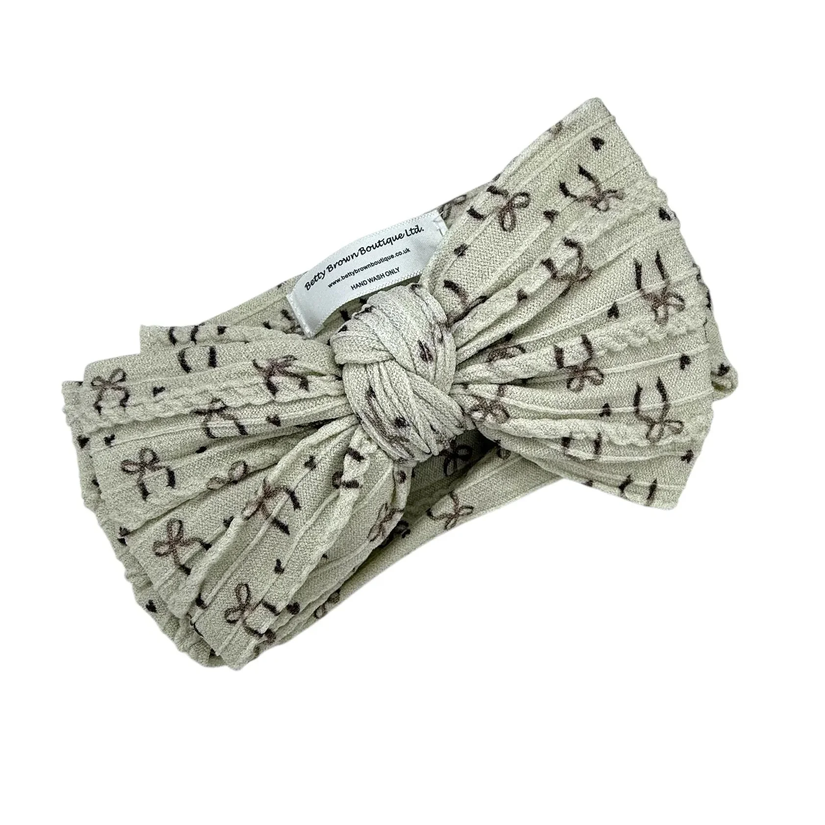 Neutral Bow Pattern Larger Bow Cable Knit Headband