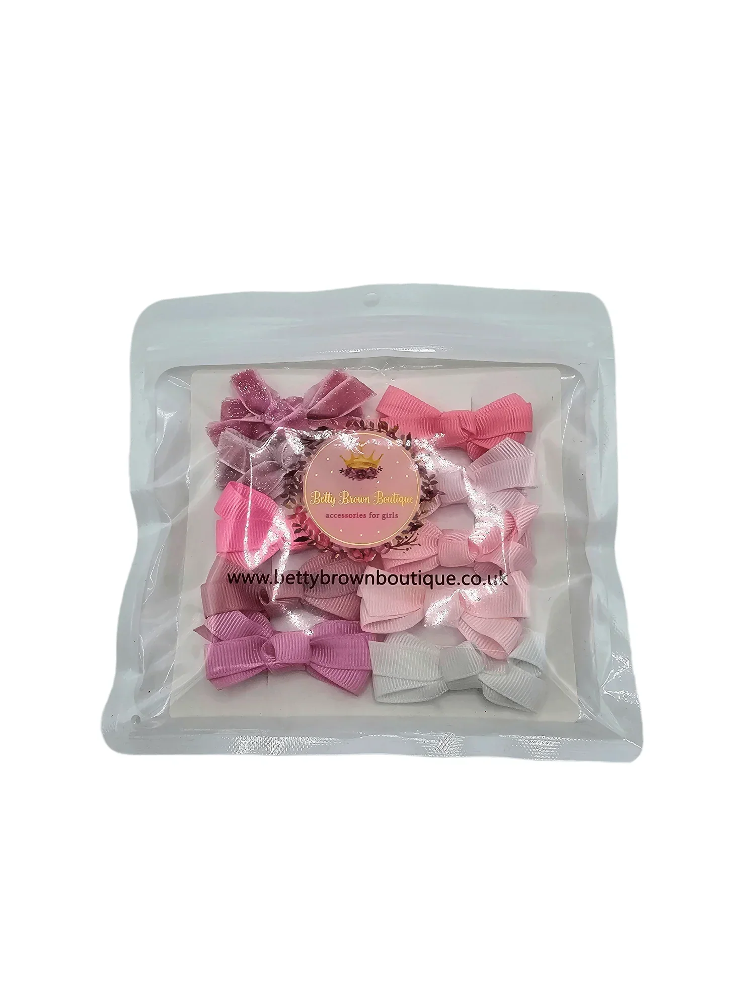 Pink Sparkle Pack of 10 My First 2 inch Bow Clips - Image 4