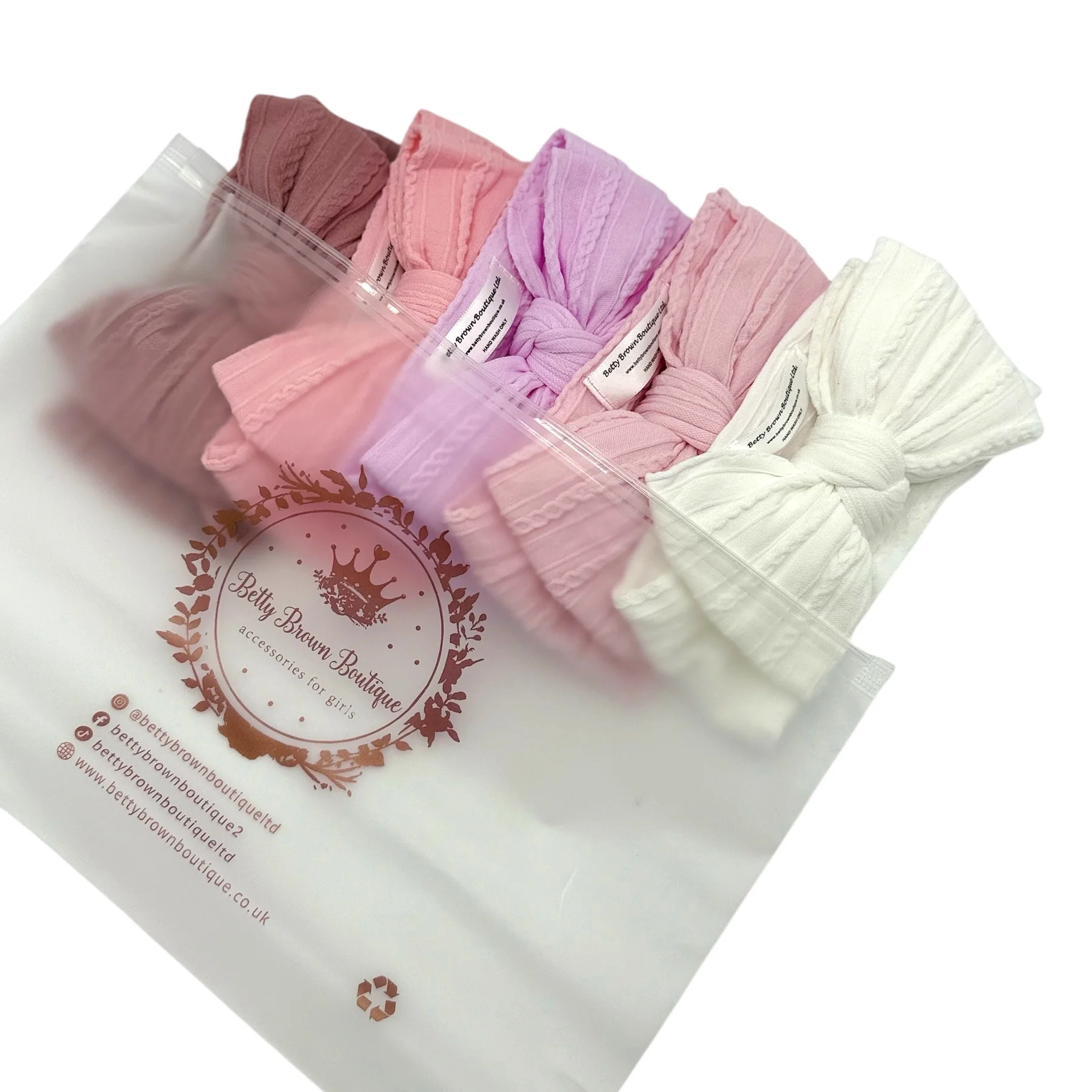 Pink Starter Bundle Larger Bow Cable Knit Headbands - Suitable from newborn