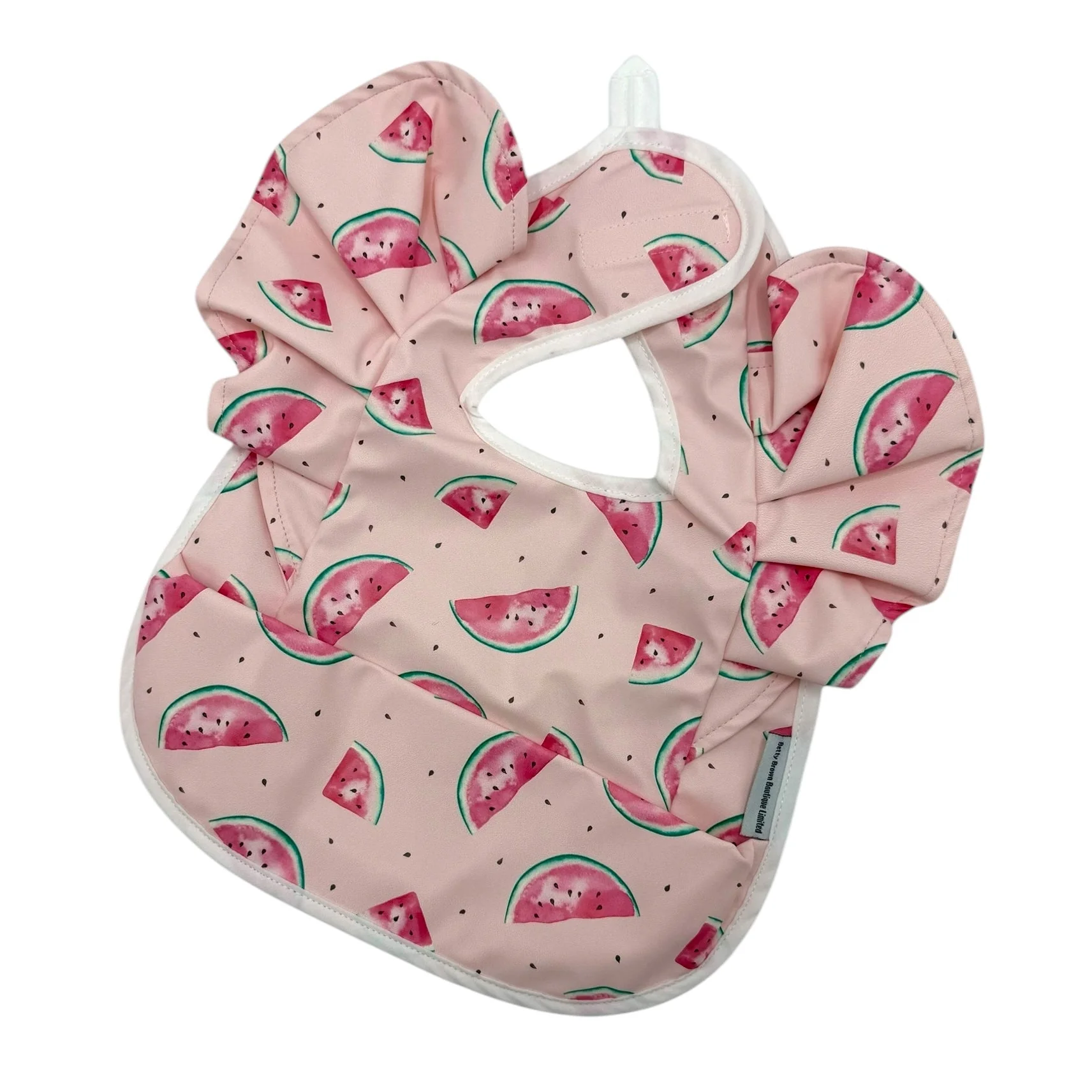 Pink Watermelon Frill Detailed Waterproof Bib