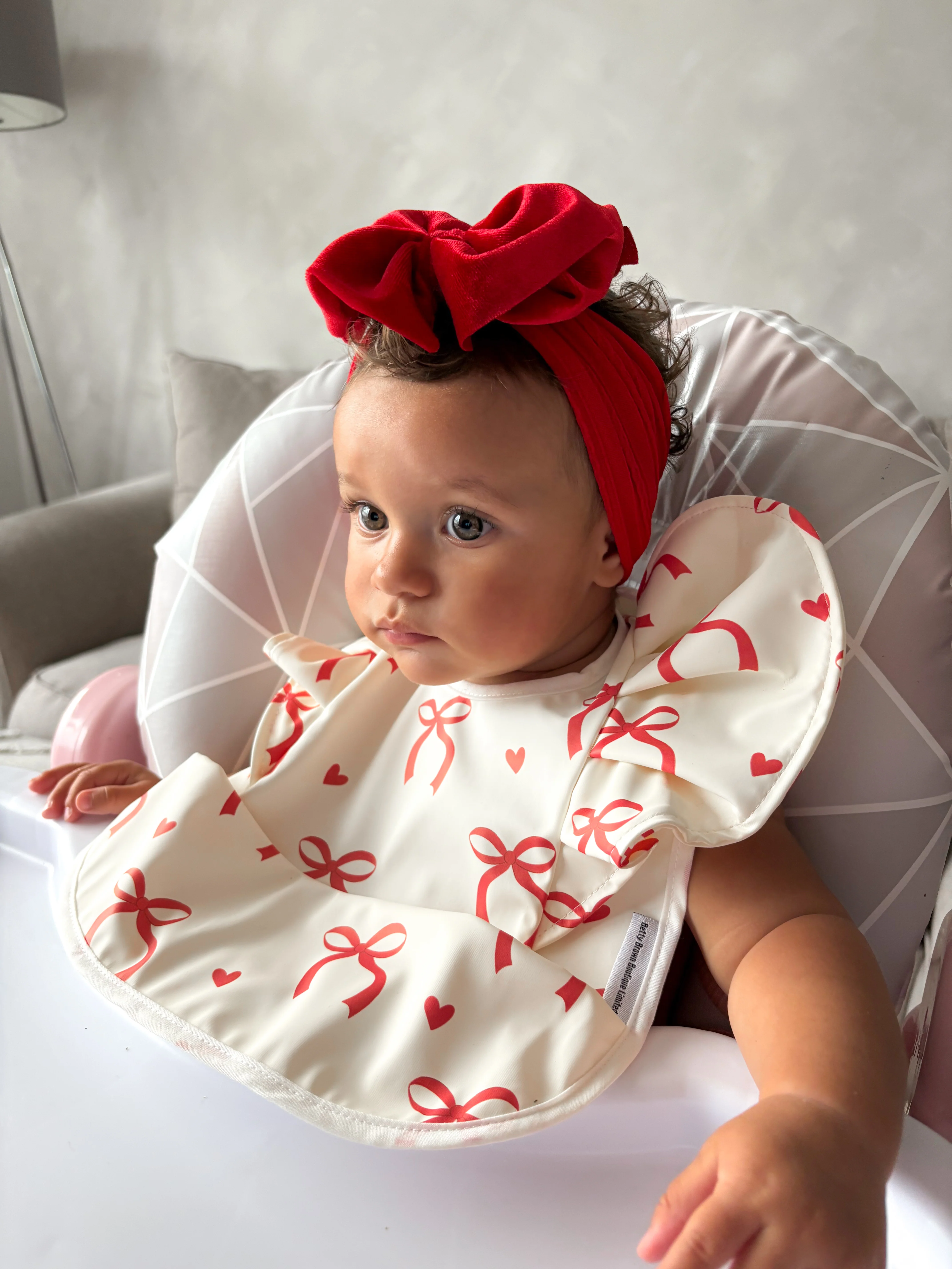 Red Velvet Larger Bow Cable Knit Headband - Christmas Collection - Image 4