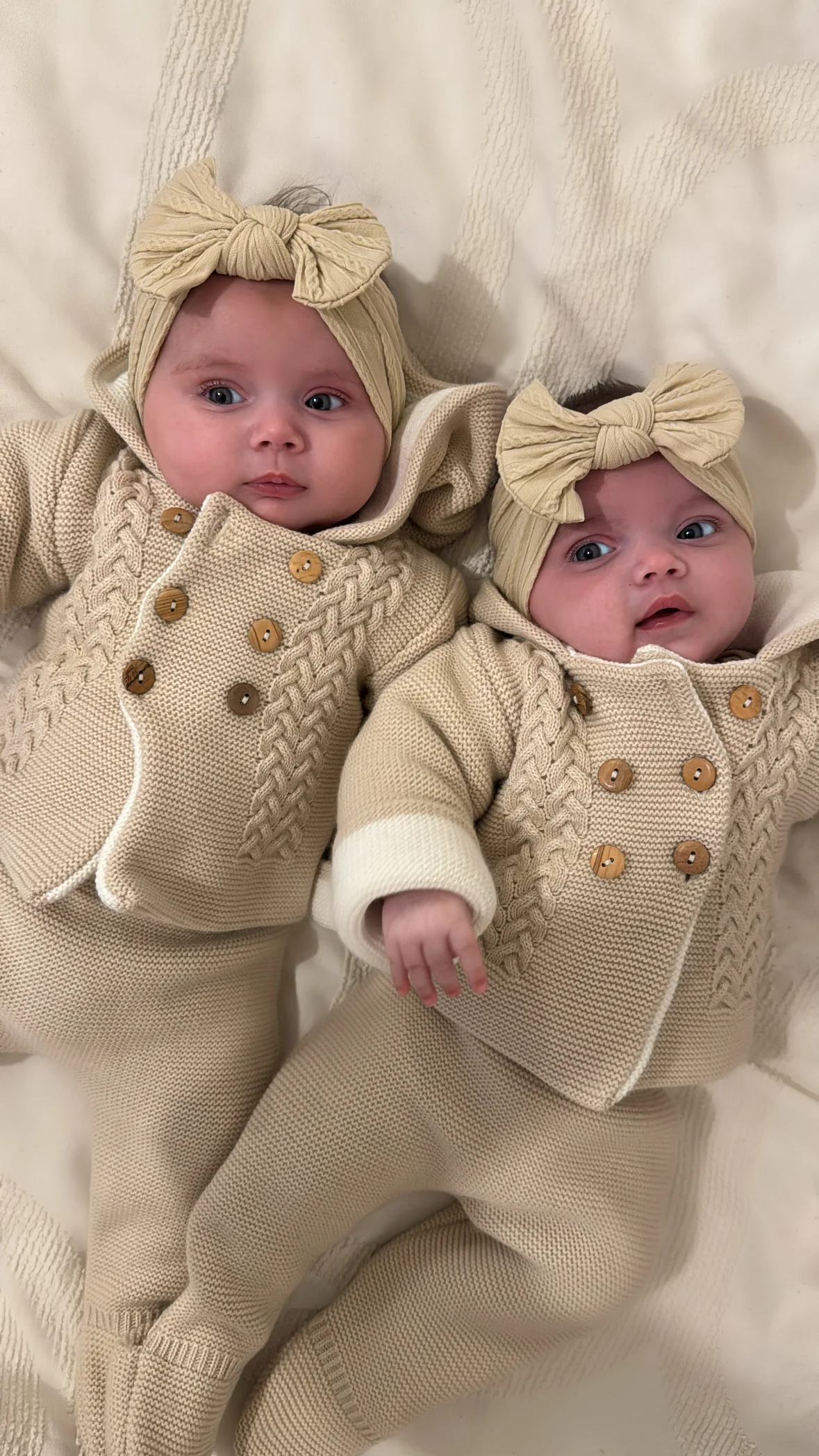 Sand Smaller Bow Cable Knit Headband - Image 6