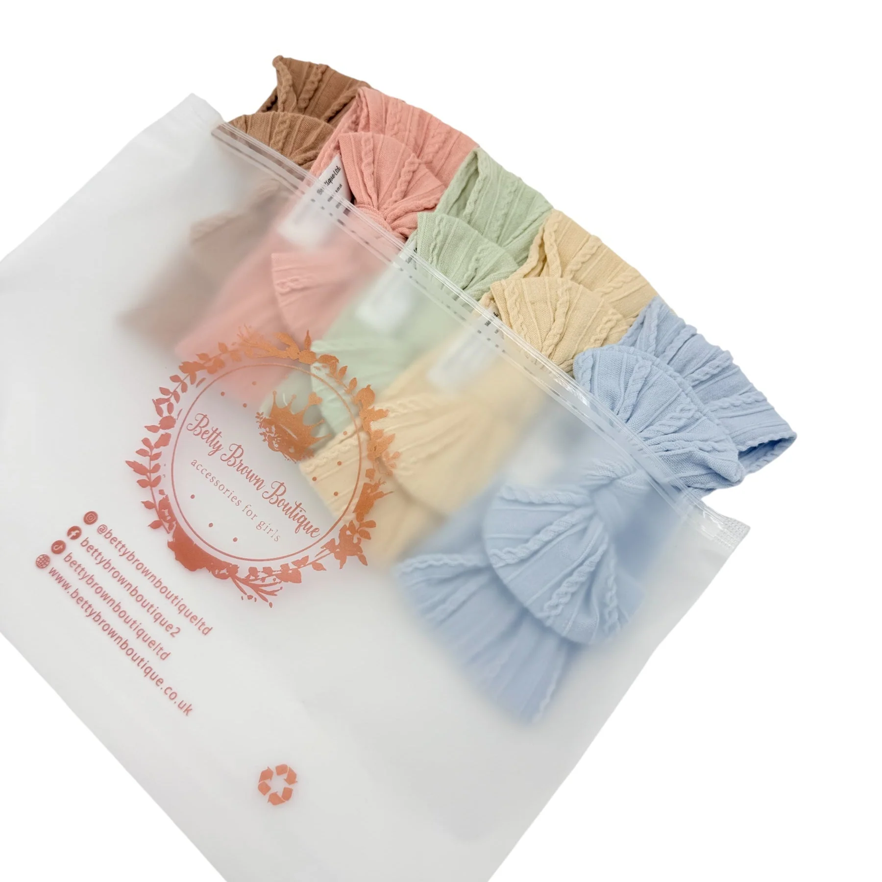 Spring Meadow Bundle of 5 Smaller Bow Cable Knit Headbands - Suitable From Newborn