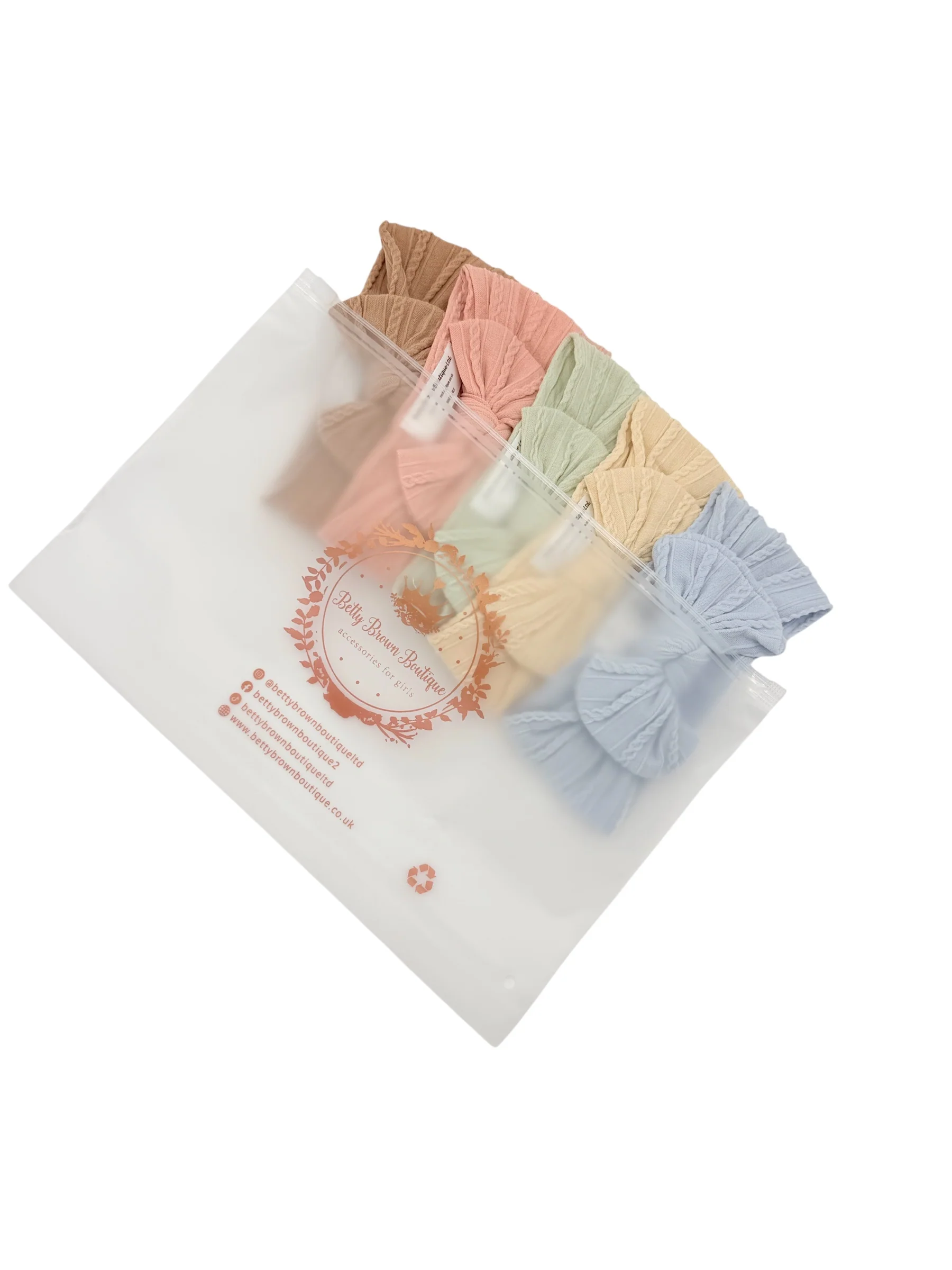 Spring Meadow Bundle of 5 Smaller Bow Cable Knit Headbands - Suitable From Newborn - Image 2