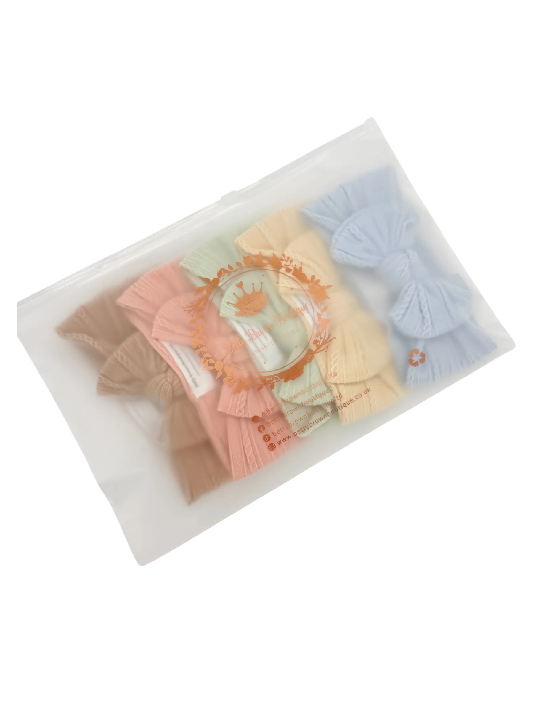 Spring Meadow Bundle of 5 Smaller Bow Cable Knit Headbands - Suitable From Newborn - Image 3